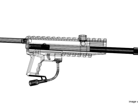Paintball Marker - Woodsball Type 2 Model 3D
