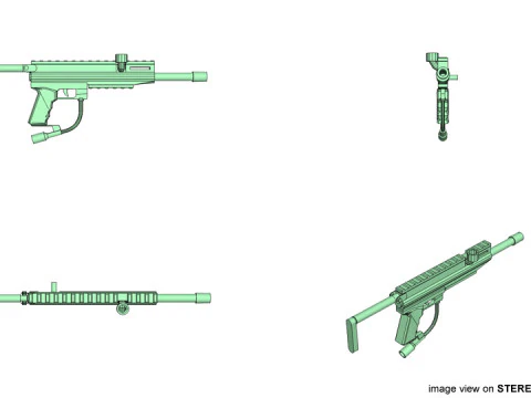 Paintball Marker - Woodsball Type 2 3D Model