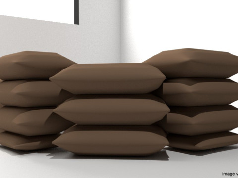 Sandbag Bunker - Circle Hesco 3D Model