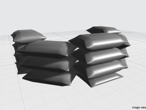 Sandbag Bunker - Circle Hesco 3D Model