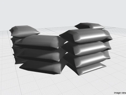 Sandbag Bunker - Circle Hesco 3D Model
