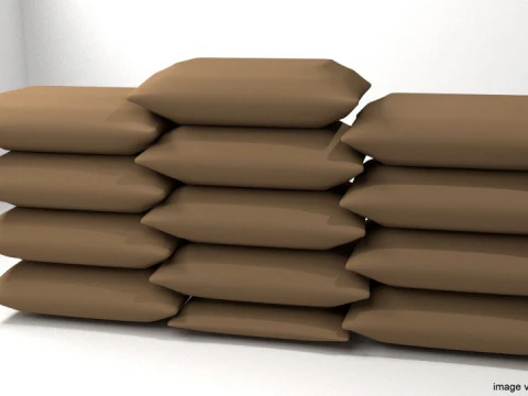 Бункер з мішком з піском - одинарний бар'єр 3D Модель