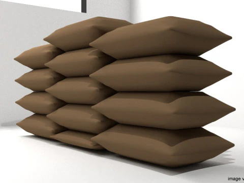 Sandbag Bunker - Single Barrier 3D Model