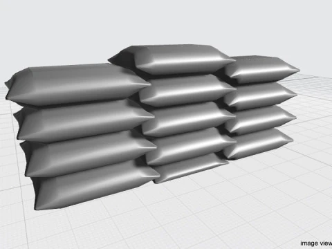 Sandbag Bunker - Single Barrier 3D Model