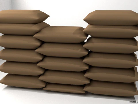 Kum Torbalı Bunker - Kare Hesco 3D Model