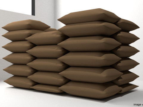 Sandbag Bunker - Square Hesco Modello 3D
