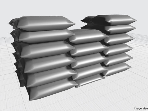 Sandbag Bunker - Square Hesco Modello 3D