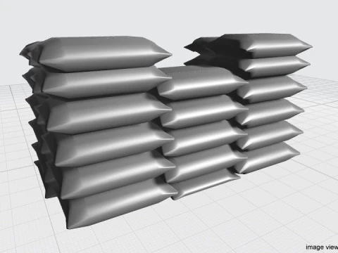 Sandbag Bunker - Square Hesco 3D Model