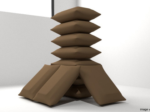 Sandbag Bunker - Towering Hesco Modèle 3D