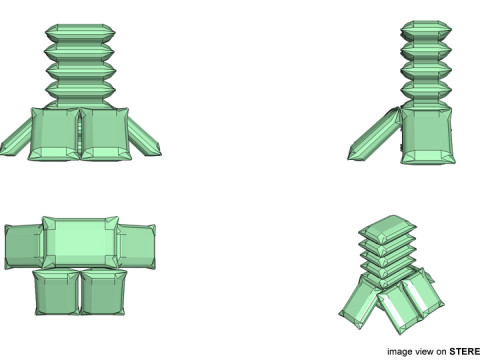 Sandbag Bunker - Towering Hesco Modèle 3D