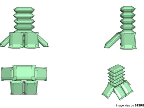 Bunker de sacos de areia - Hesco imponente Modelo 3D