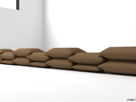 Sandbag Bunker - Wide Baricade 3D मॉडल