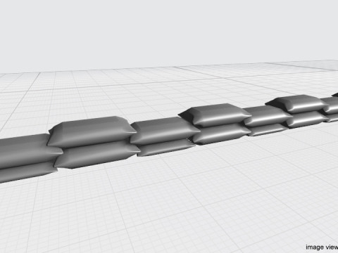 Sandbag Bunker - Wide Baricade 3D मॉडल