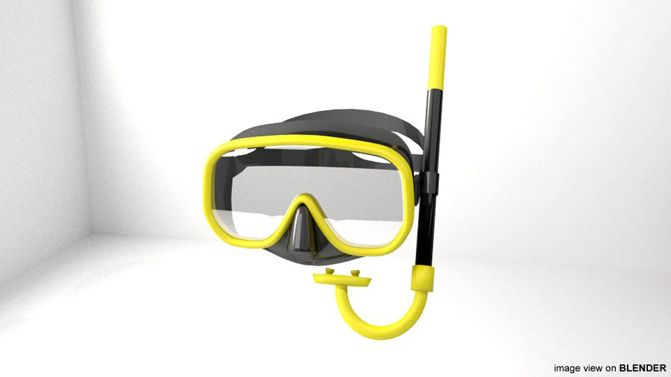 Scuba Diver Mask Type 1 3D Model .c4d .max .obj .3ds .fbx .stl .blend 