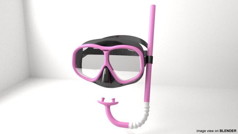 Scuba Diver Mask Type 3 3D Model .c4d .max .obj .3ds .fbx .stl .blend 
