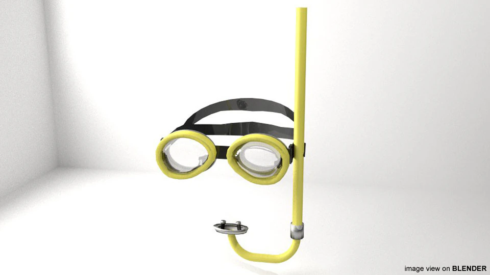 Scuba Diver Mask Type 4 3D Model .c4d .max .obj .3ds .fbx .stl .blend