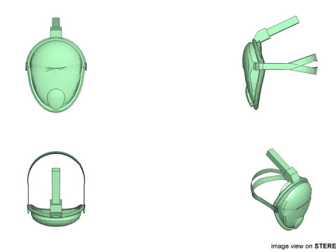 Scuba Diver Mask Type 5 3D Model