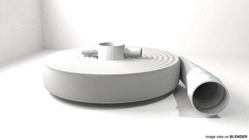 Fire Hose - Type 2 3D Model .c4d .max .obj .3ds .fbx .stl .blend 