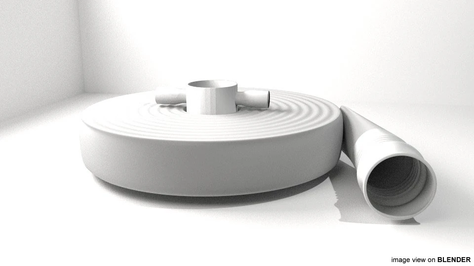 Fire Hose - Type 2 3D Model .c4d .max .obj .3ds .fbx .stl .blend