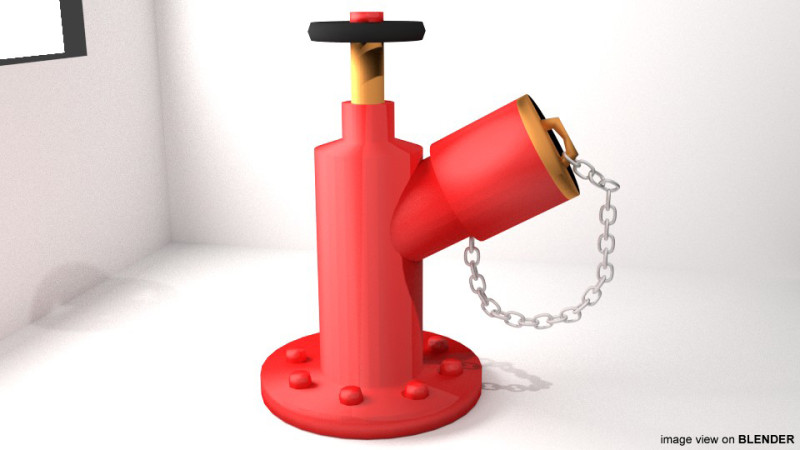 Fire Hydrant - Type 1 3D Модель .c4d .max .obj .3ds .fbx .stl .blend 