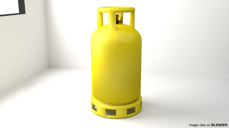 Gas Tank Cylinder Type 1 3D 模型 .c4d .max .obj .3ds .fbx .stl .blend 