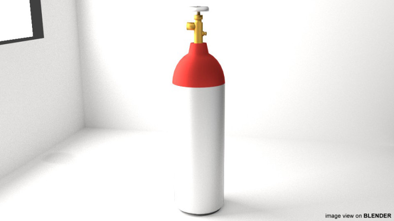 Gas Tank Cylinder Type 2 Modelo 3D .c4d .max .obj .3ds .fbx .stl .blend 