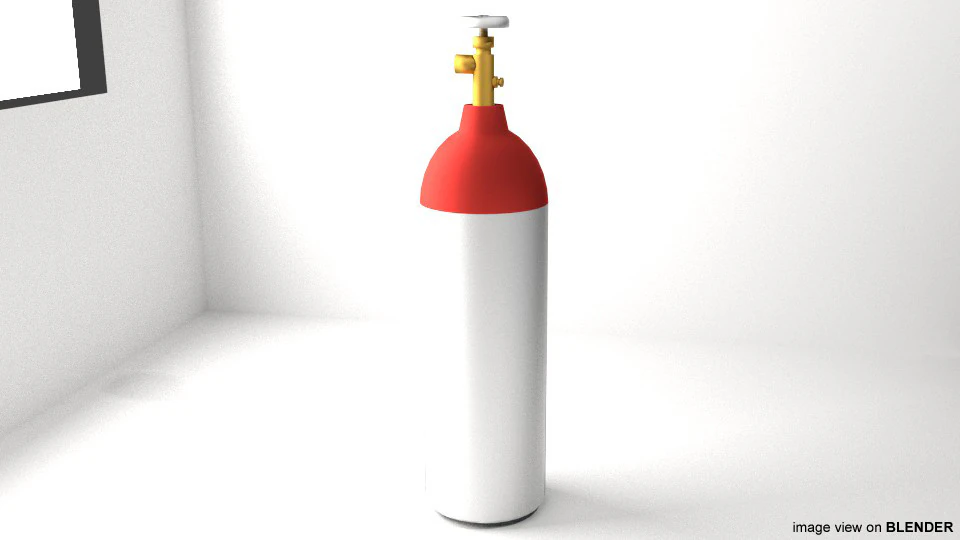 Gas Tank Cylinder Type 2 3D Model .c4d .max .obj .3ds .fbx .stl .blend