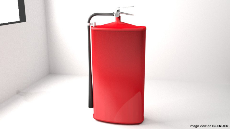 Fire Extinguisher - Type 2 Model 3D .c4d .max .obj .3ds .fbx .stl .blend 