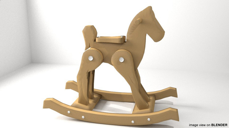 Rocking Horse - Type 2 3D Model .c4d .max .obj .3ds .fbx .stl .blend 