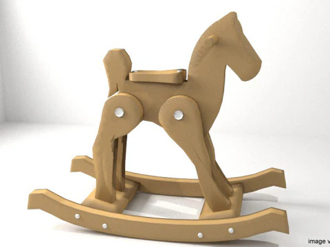 रॉकिंग हॉर्स - टाइप 2 3D मॉडल