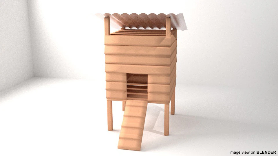 Hen House - Type 1 3D Model .c4d .max .obj .3ds .fbx .stl .blend 