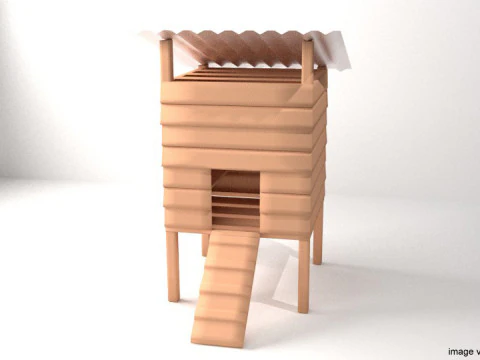 암탉 하우스 - 유형 1 3D 모델