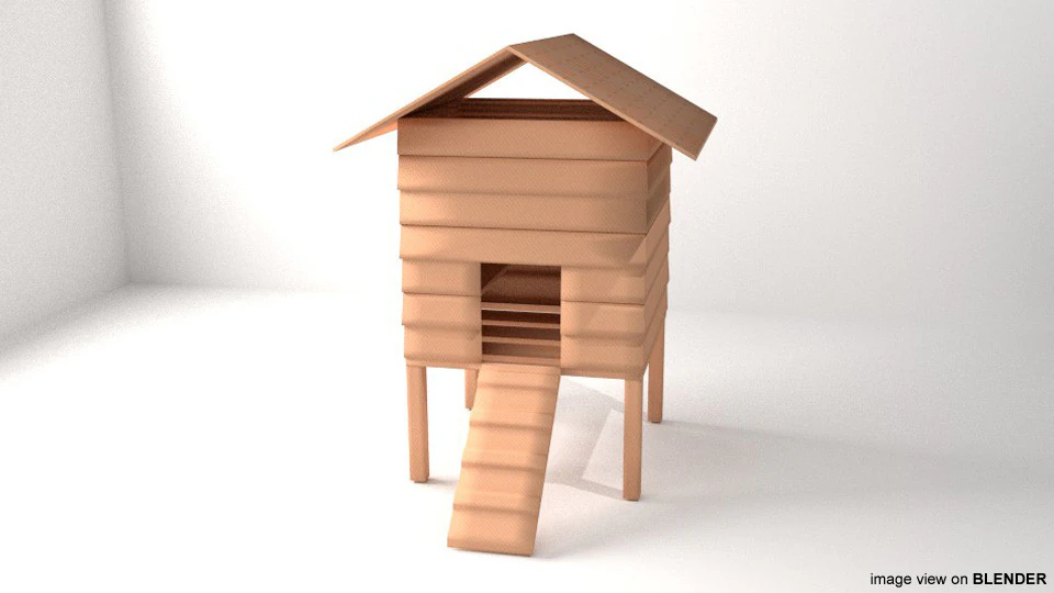Hen House - Type 3 3D Model .c4d .max .obj .3ds .fbx .stl .blend 