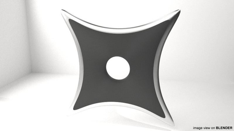 Throwing Star - Type 2 3D Model .c4d .max .obj .3ds .fbx .stl .blend 