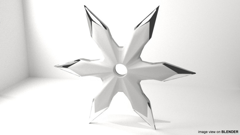 Throwing Star - Type 3 3D 模型 .c4d .max .obj .3ds .fbx .stl .blend 