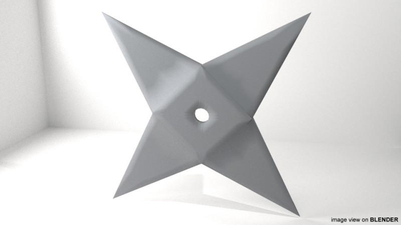 Throwing Star - Type 5 3D 모델 .c4d .max .obj .3ds .fbx .stl .blend 