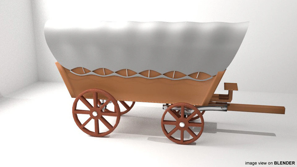 Wagon - Conestoga 3D Model .c4d .max .obj .3ds .fbx .stl .blend 