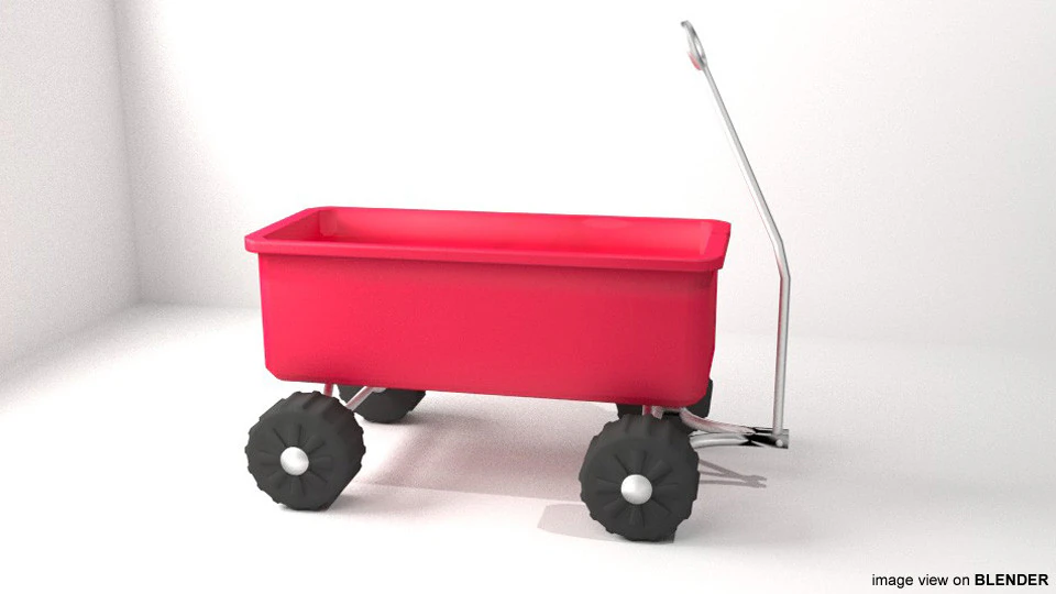 Wagon - Garden 3D Model .c4d .max .obj .3ds .fbx .stl .blend 