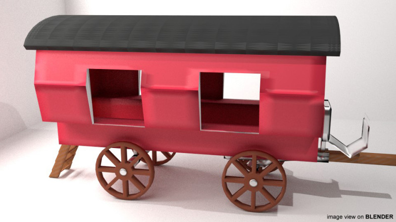 Wagon - Vardo Romani 3D मॉडल .c4d .max .obj .3ds .fbx .stl .blend