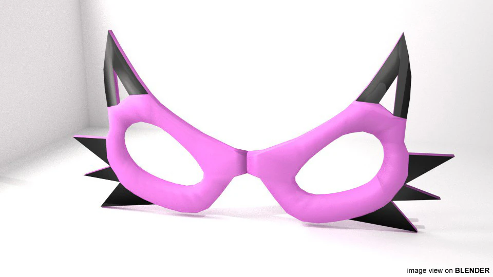 Novelty Eyeglasses - Cat Eye 3D Model .c4d .max .obj .3ds .fbx .stl .blend