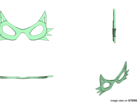 Novelty Eyeglasses - Cat Eye Model 3D