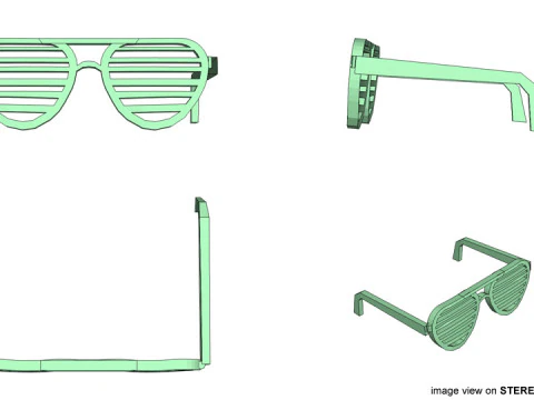 Novelty Eyeglasses - Shutter 3D Model