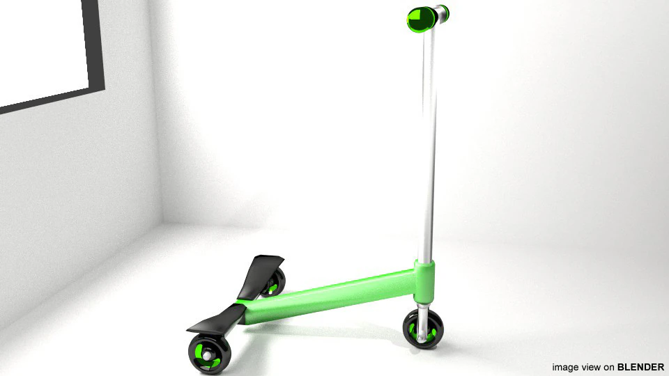 Kick Scooter Type 1 3D Model .c4d .max .obj .3ds .fbx .stl .blend