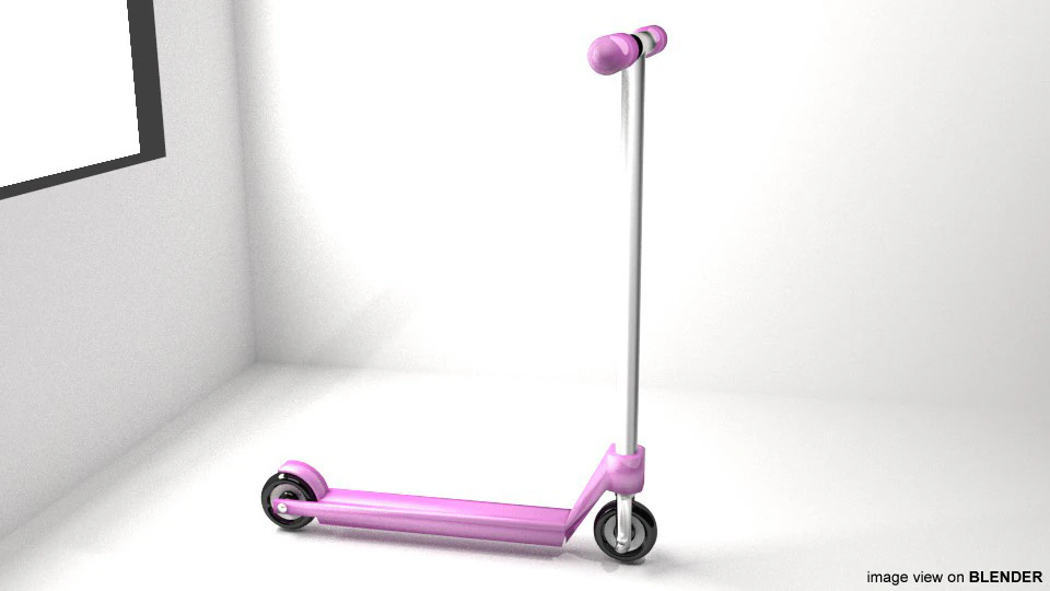 Kick Scooter Type 2 3D Model .c4d .max .obj .3ds .fbx .stl .blend