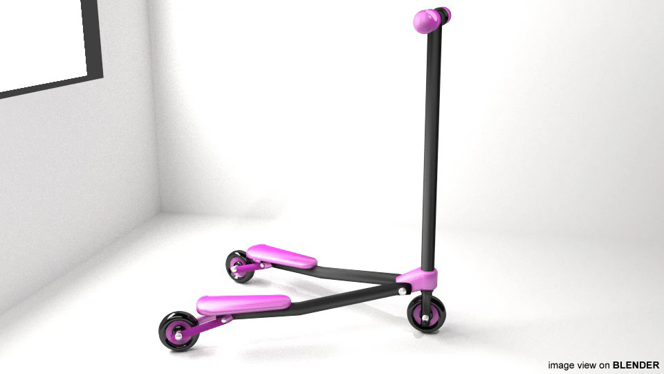 Kick Scooter Type 3 3D Model .c4d .max .obj .3ds .fbx .stl .blend 