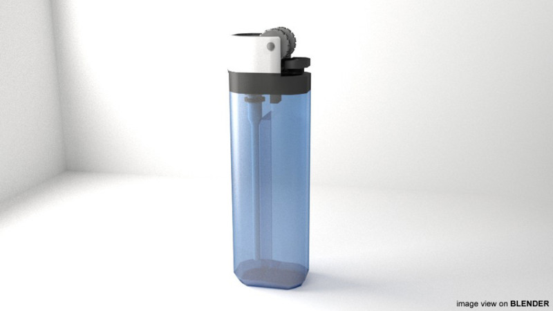 Lighter - Type 2 3D Model .c4d .max .obj .3ds .fbx .stl .blend 