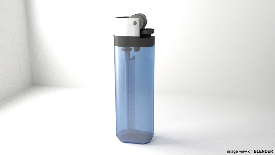 Lighter - Type 2 3D Model .c4d .max .obj .3ds .fbx .stl .blend 