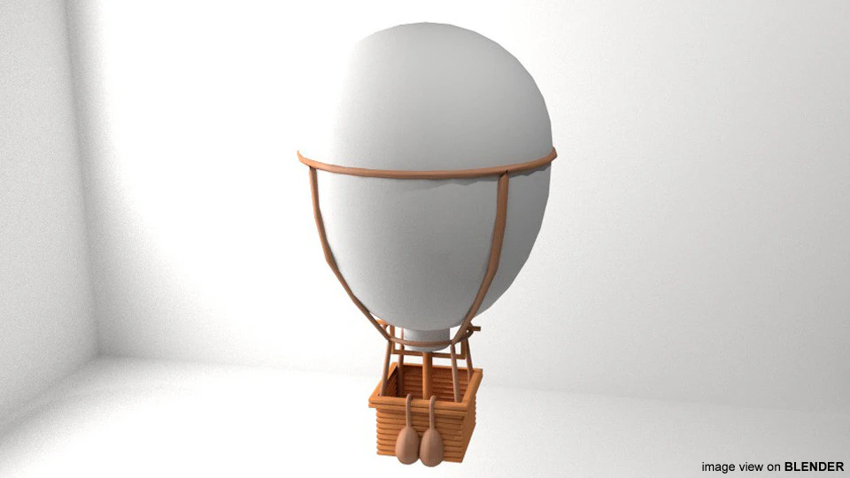 Hot Air Balloon - Classic 3D Model .c4d .max .obj .3ds .fbx .stl .blend