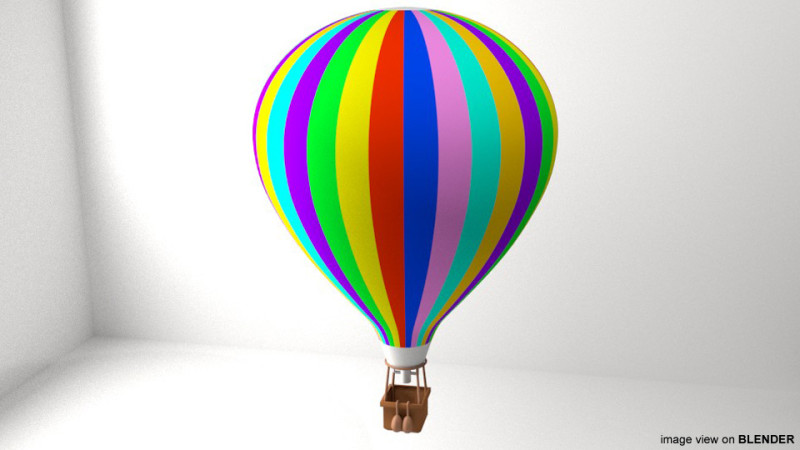 Hot Air Balloon - Modern 3D Model .c4d .max .obj .3ds .fbx .stl .blend 