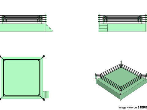 Ring Arena - 4 sided 3D मॉडल